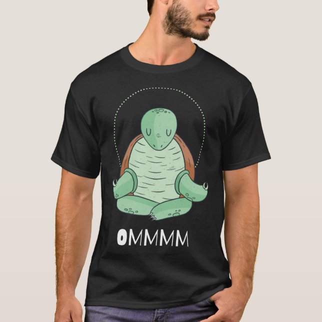 Cool OMMM meditation relaxation turtle yoga T-Shirt (Vorderseite)
