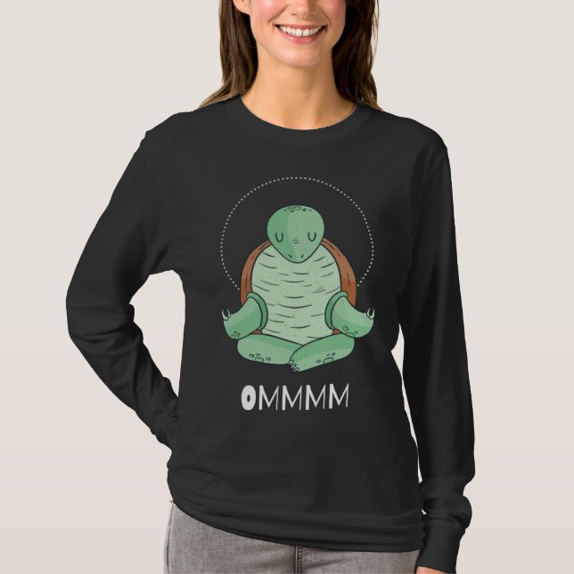 Cool OMMM meditation relaxation turtle yoga T-Shirt (Vorderseite)