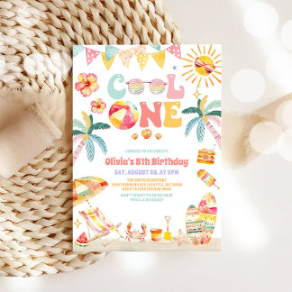 Cool One Summer Party 1st Birthday Invitation Einladung