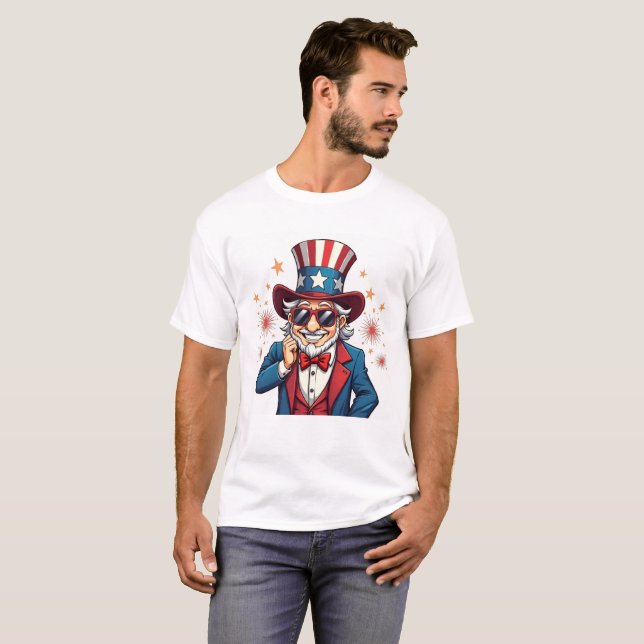 Cool Onkel Sam USA T-Shirt (Vorne ganz)