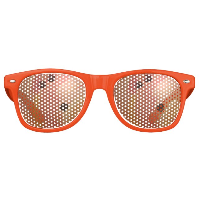 Cool Orange Bowling Ball Party Shades Sonnenbrille (Vorderseite)