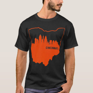 Cool Orange Ohio Staat Kontur Cincinnati T-Shirt