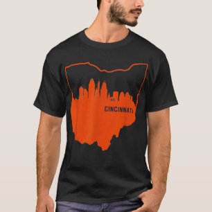 Cool Orange Ohio Staat Kontur Cincinnati T-Shirt