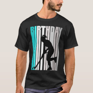 Cool Orange Retro Girls Hockey Geburtstag Happy Co T-Shirt