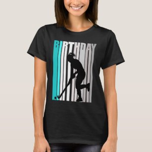 Cool Orange Retro Girls Hockey Geburtstag Happy Co T-Shirt