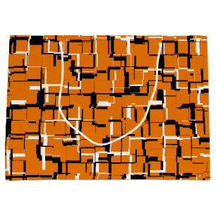 COOL Orange Schwarz-weiß Große Geschenktüte