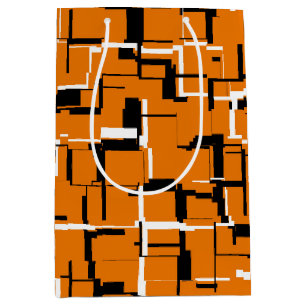 COOL Orange Schwarz-weiß Mittlere Geschenktüte