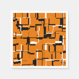 COOL Orange Schwarz-weiß Serviette