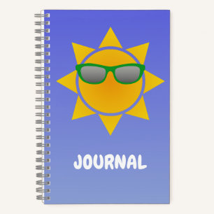 Cool Orange Sun mit Green Shades Journal Notizbuch
