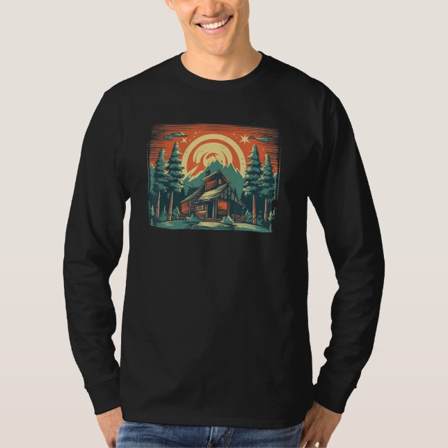 Cool Outdoor House in Mountains for Hostel T-Shirt (Vorderseite)