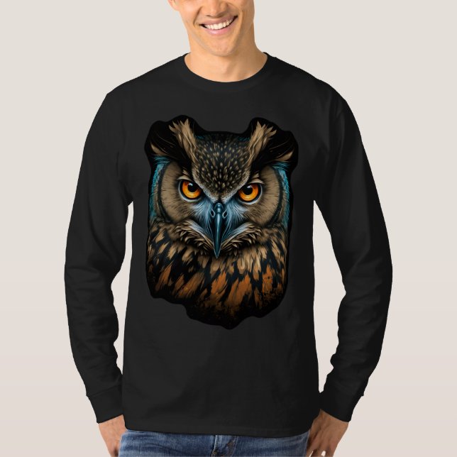 Cool Owl Illustration Graphics T-Shirt (Vorderseite)
