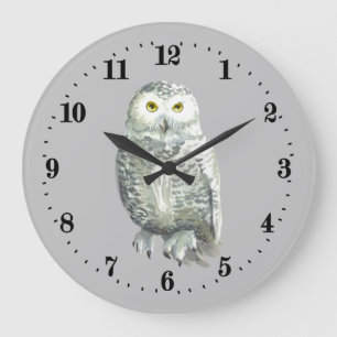 cool owl lovers bird Large Clock  Große Wanduhr