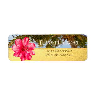 Cool Palm,Hibiskus,Gold Adressschild