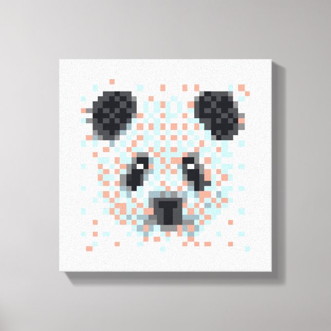 Cool Panda Pixel Art Leinwanddruck (Vorderseite)