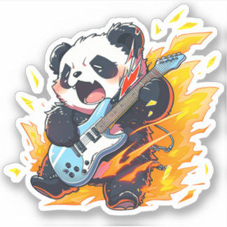 Cool Panda Rockstar Aufkleber