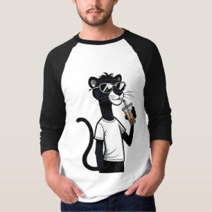 Cool Panther Graphic T-Shirt - Funny Bubble Tee Sh