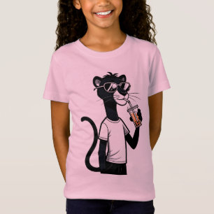 Cool Panther Graphic T-Shirt - Funny Bubble Tee Sh
