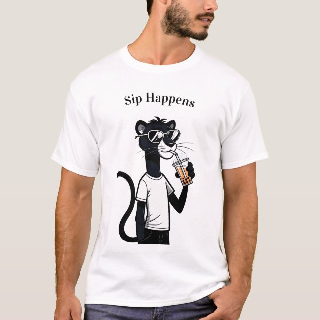 Cool Panther Graphic T-Shirt - Funny Bubble Tee Sh (Vorderseite)