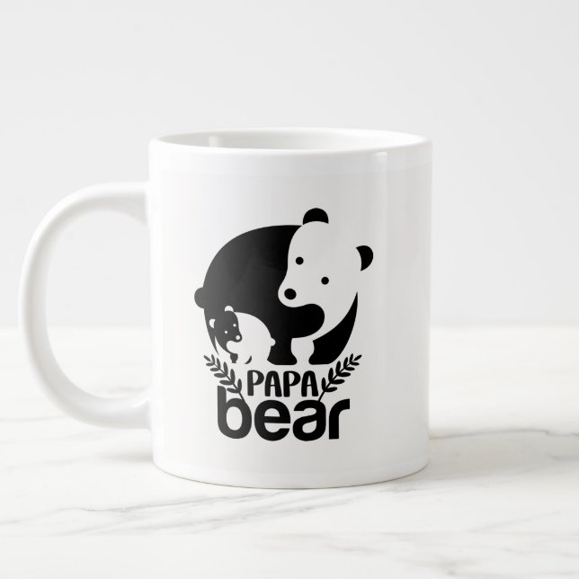 Cool Papa Bär Wortkunst Jumbo-Tasse (Links)