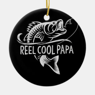 Cool Papa Fishing Vater Geschenke Vatertag Keramik Ornament