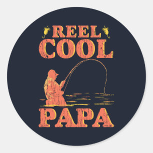 Cool Papa Funny Fishing Vater Vatertag Runder Aufkleber