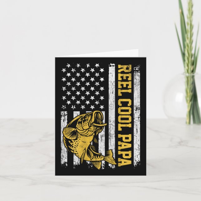 Cool Papa Patriotic Fishing Design O Karte (Vorderseite)