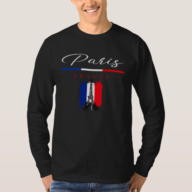 Cool Paris France Paris World Inspired Illustratio T-Shirt (Vorderseite)