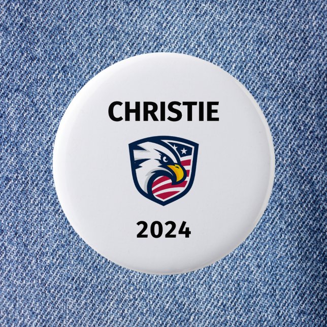 Cool Patriotic Chris Christie 2024 Election Eagle Button (Von Creator hochgeladen)