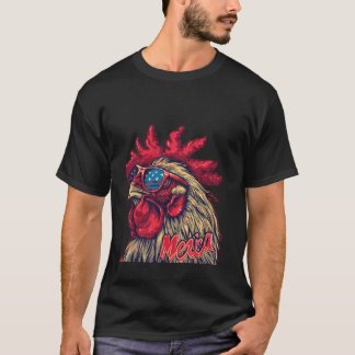 Cool patriotisches Huhn Merica amerikanische Flagg T-Shirt
