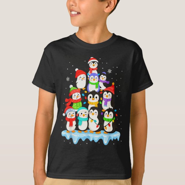 Cool Penguin Christmas Pajamas Shirt Boys, Penguin (Vorderseite)