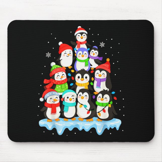 Cool Penguin Christmas Pajamas Shirt Boys, Penguin Mousepad (Vorne)