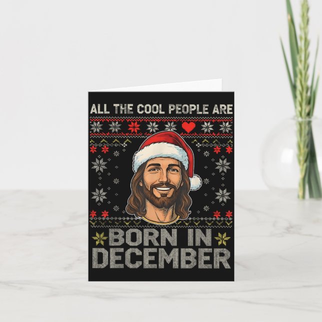 Cool People Are Born In December Christian Christm Karte (Vorderseite)