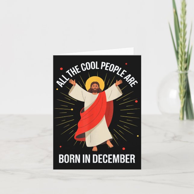 Cool People Are Born In December Christian Christm Karte (Vorderseite)