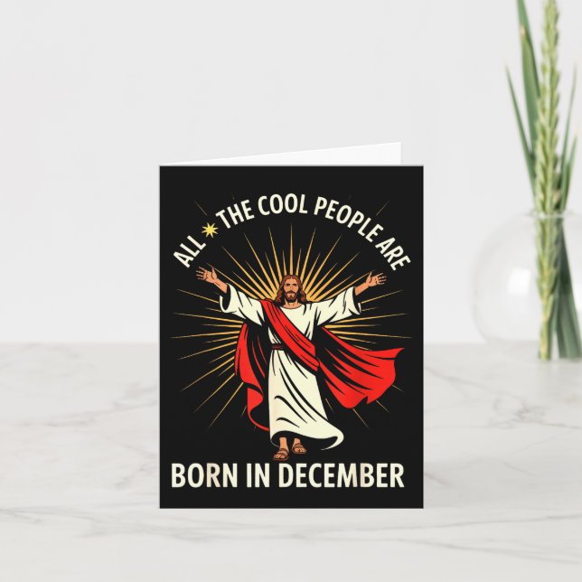 Cool People Are Born In December Christian Christm Karte (Vorderseite)