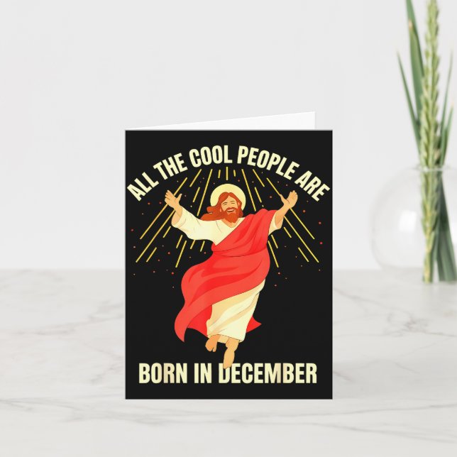 Cool People Are Born In December Christian Christm Karte (Vorderseite)