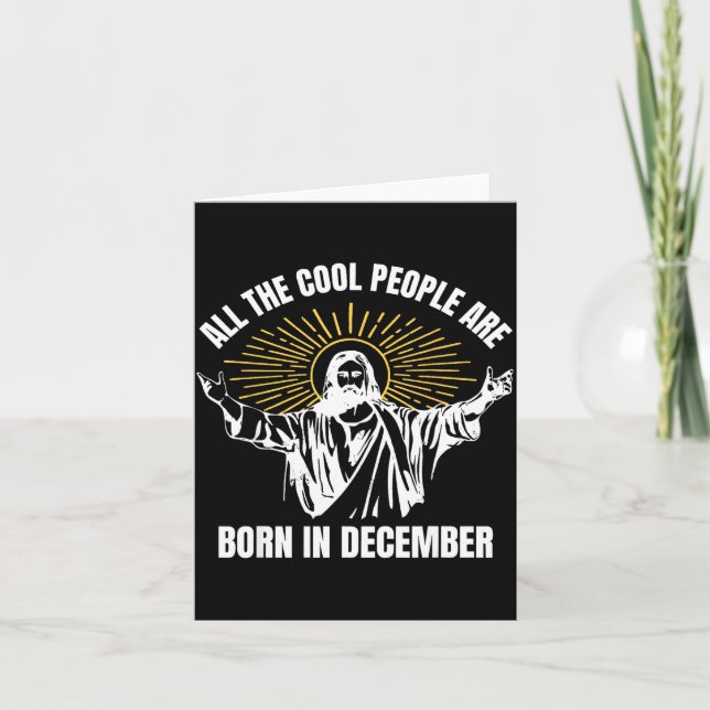 Cool People Are Born In December Christian Christm Karte (Vorderseite)
