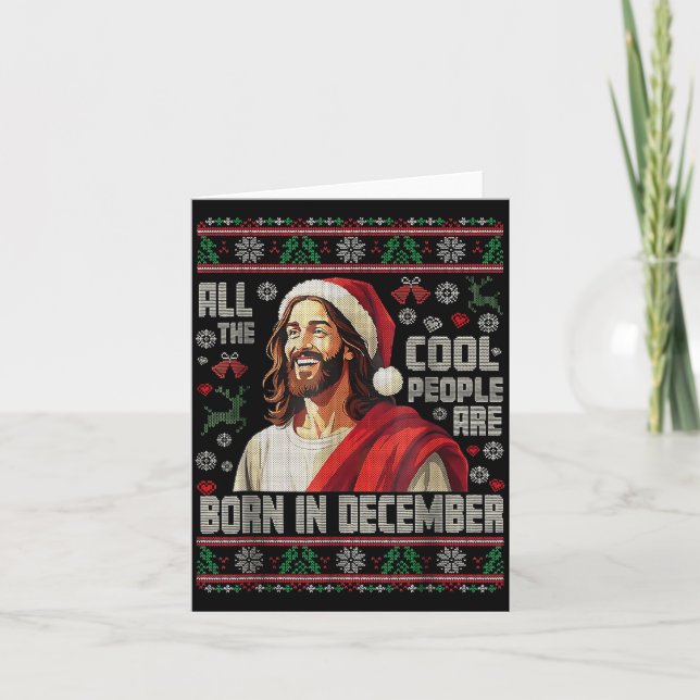 Cool People Are Born In December Christian Christm Karte (Vorderseite)