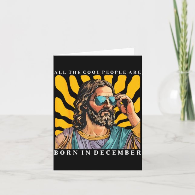 Cool People Are Born In December Christian Jesus C Karte (Vorderseite)