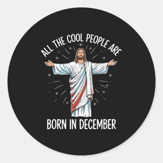 Cool People December Birthday Sritual Theme  Runder Aufkleber (Vorderseite)