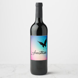 Cool, Phantastisch, Regenbogenfliege Weinetikett