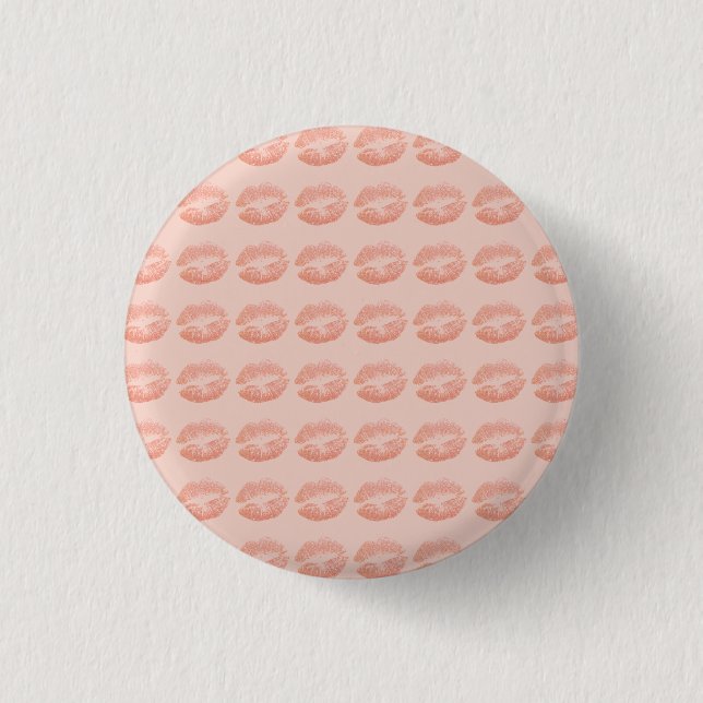 Cool, Phantastisch, rosa Funkelnd Kiss Button (Vorderseite)
