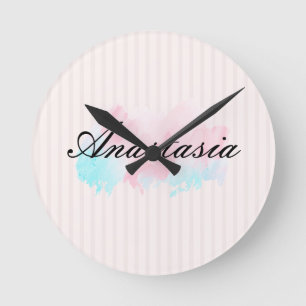 Cool, Phantastisch, rosa Funkelnd Runde Wanduhr