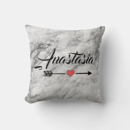 Cool, Phantastisch, Silbermarmor mit Ihrem Namen Kissen