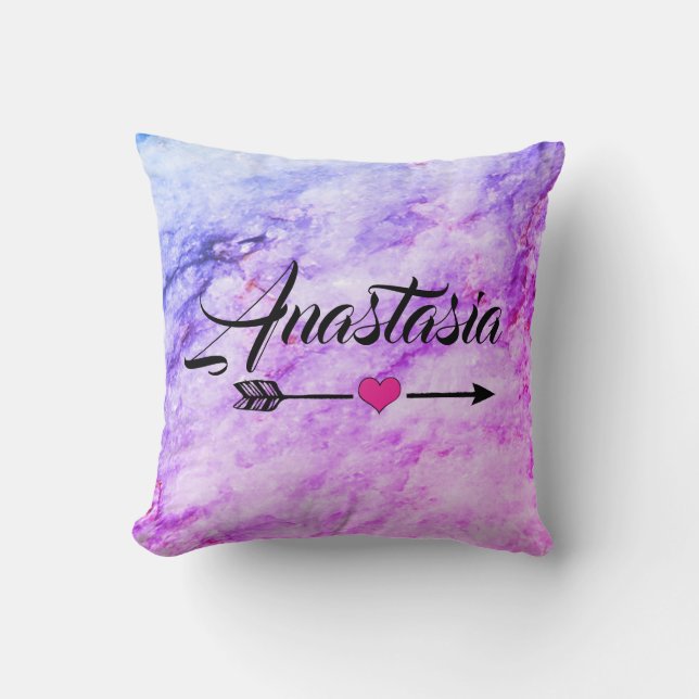 Cool, Phantastisch, Silbermarmor mit Ihrem Namen T Kissen (Vorderseite)