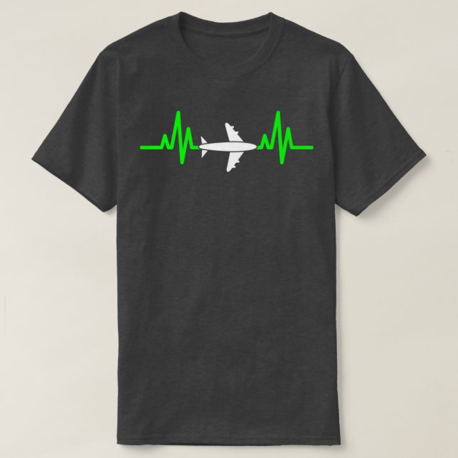 Cool Pilot Heartbeat  T-Shirt (Design vorne)