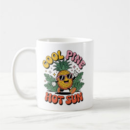 Cool Pine Hot Sun Retro Pineapple Summer Vibes Kaffeetasse