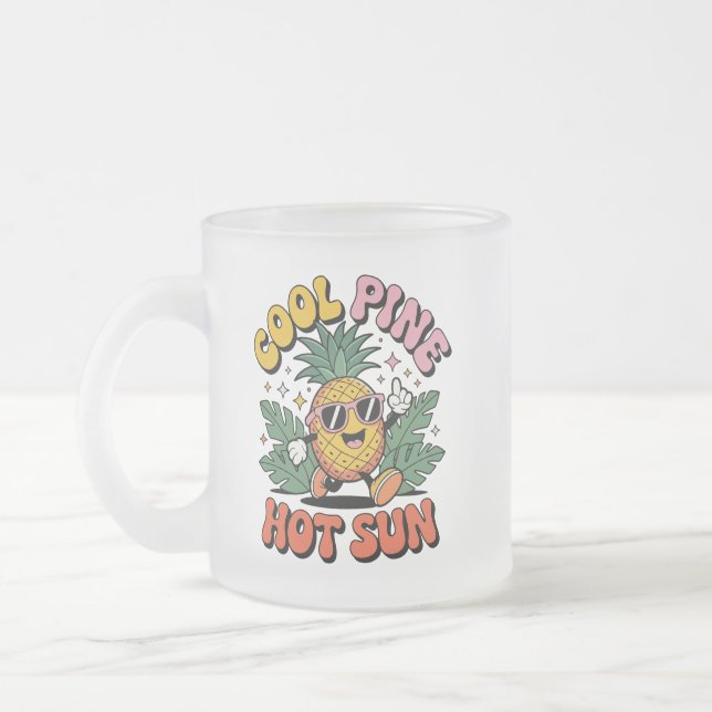Cool Pine Hot Sun Retro Pineapple Summer Vibes Mattglastasse (Links)