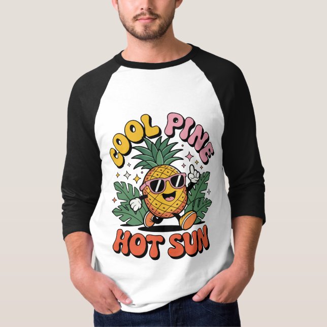 Cool Pine Hot Sun Retro Pineapple Summer Vibes T-Shirt (Vorderseite)