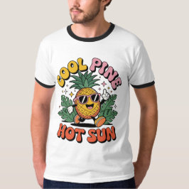 Cool Pine Hot Sun Retro Pineapple Summer Vibes T-Shirt