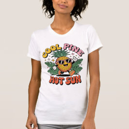 Cool Pine Hot Sun Retro Pineapple Summer Vibes T-Shirt